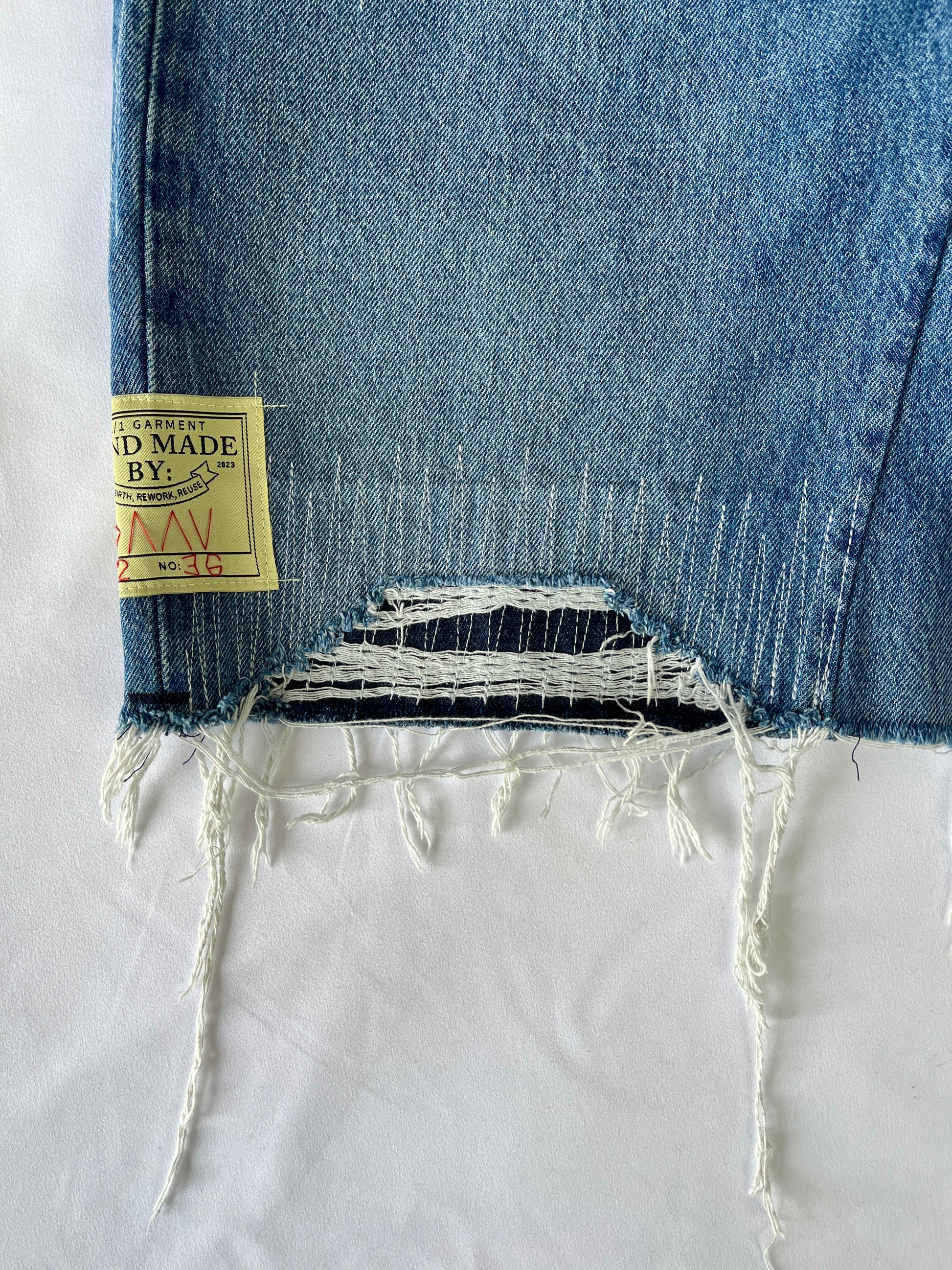 Distressed Flannel Denim