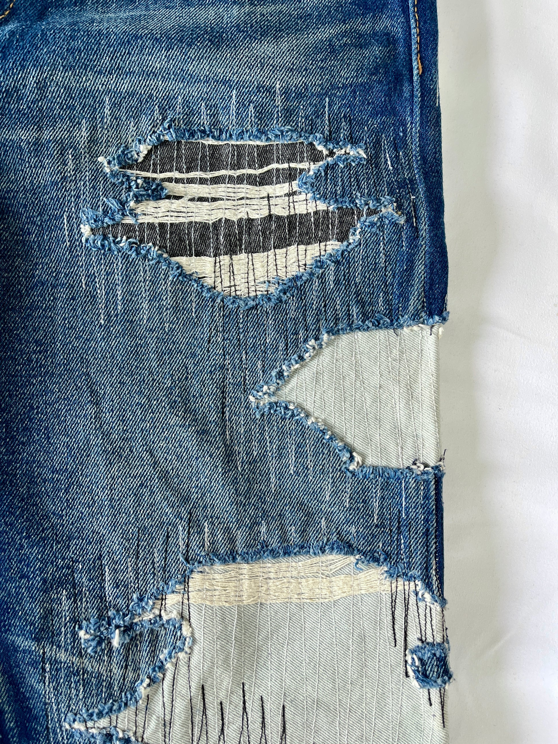 3 Tone Distressed Denim