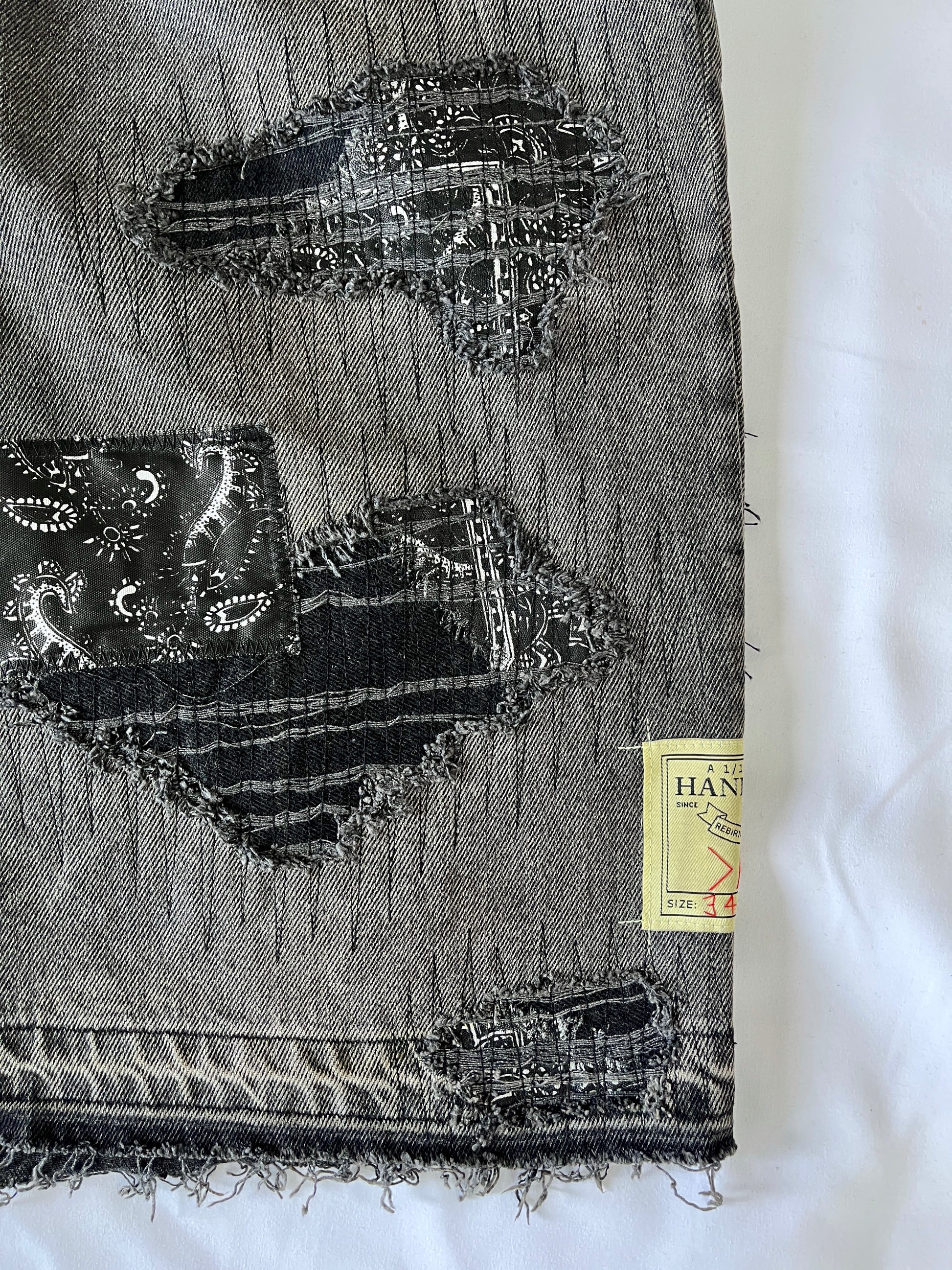 Distressed Patchwork Denim
