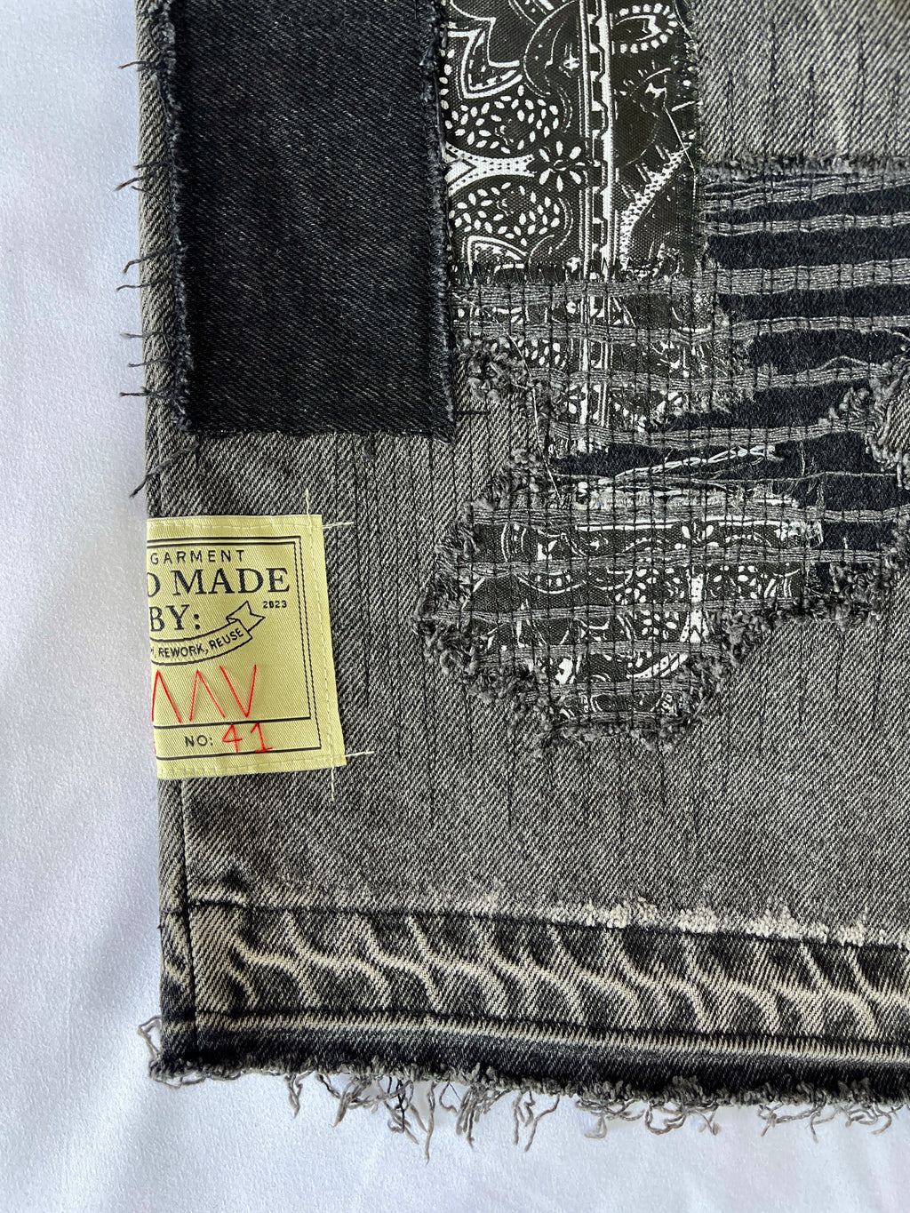 Distressed Patchwork Denim