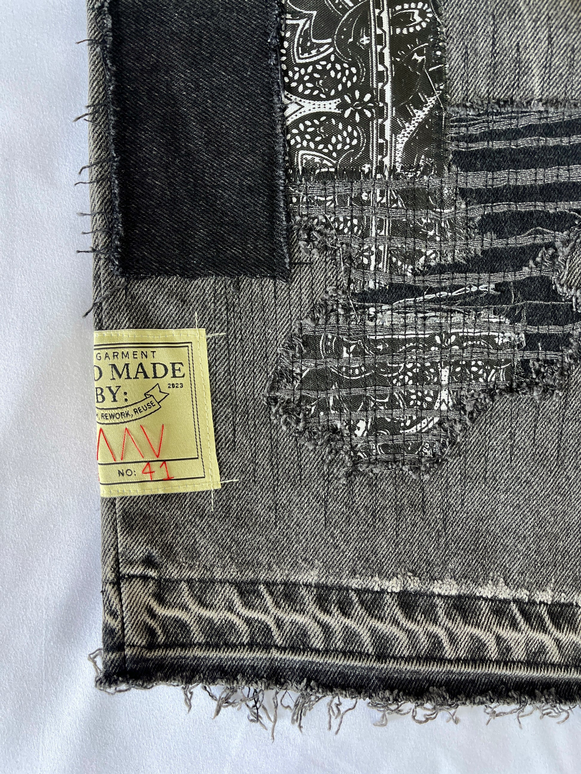 Distressed Patchwork Denim