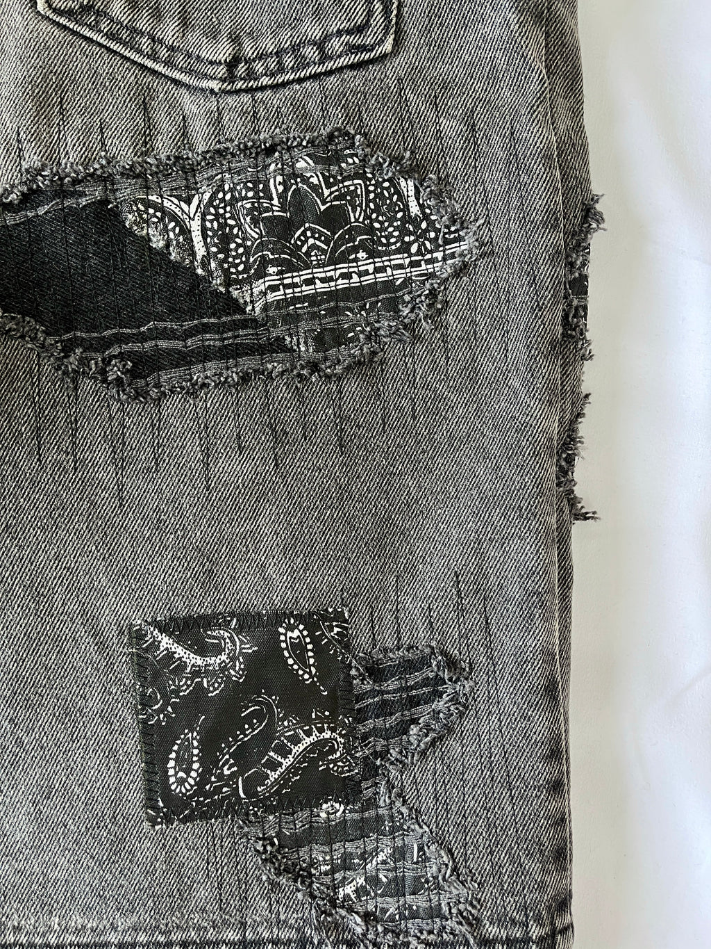 Distressed Patchwork Denim