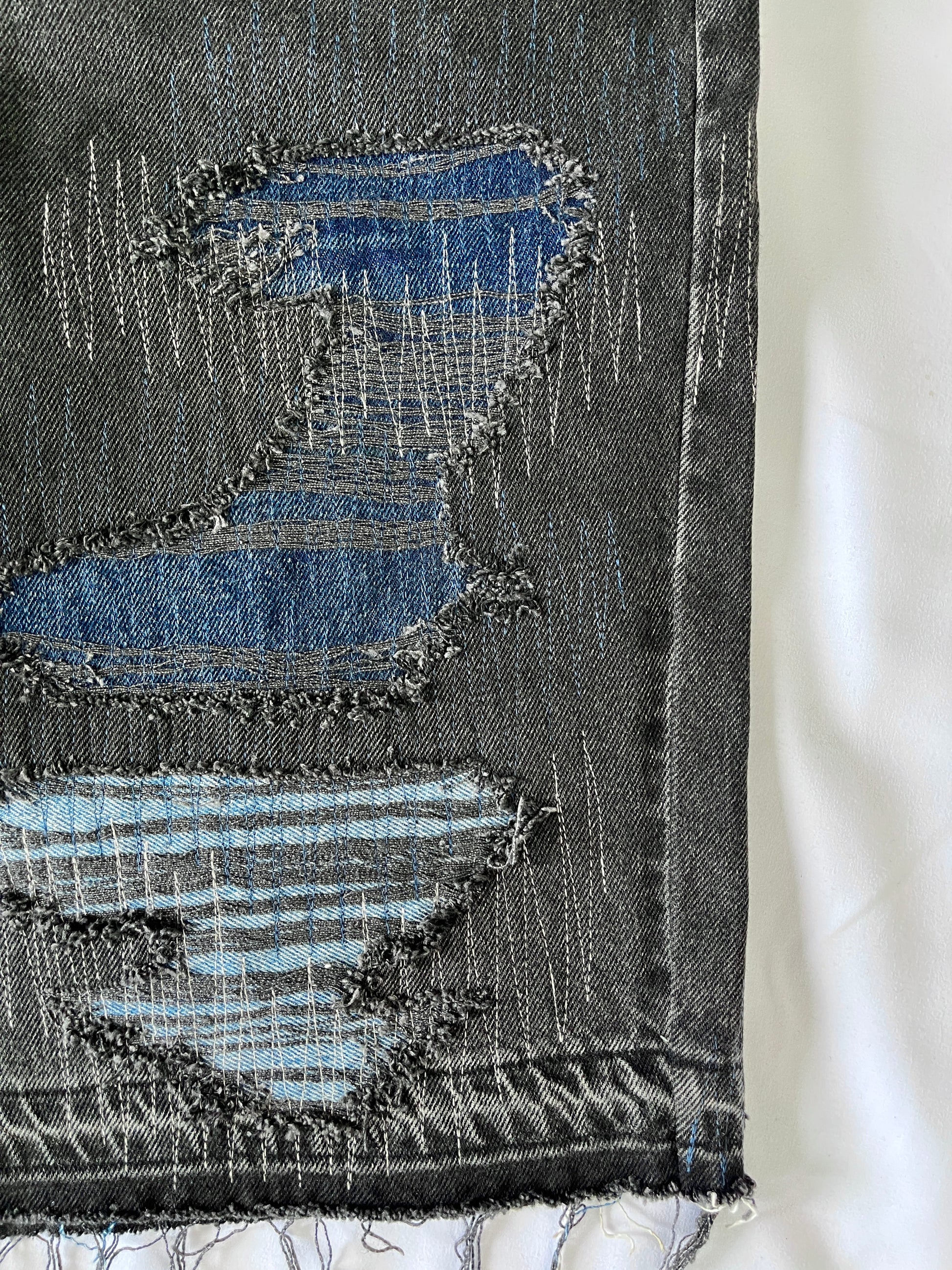 Distressed 3 Tone Denim
