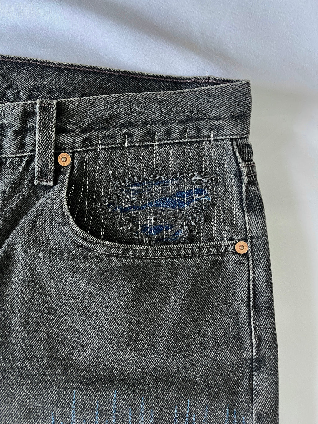 Distressed 3 Tone Denim