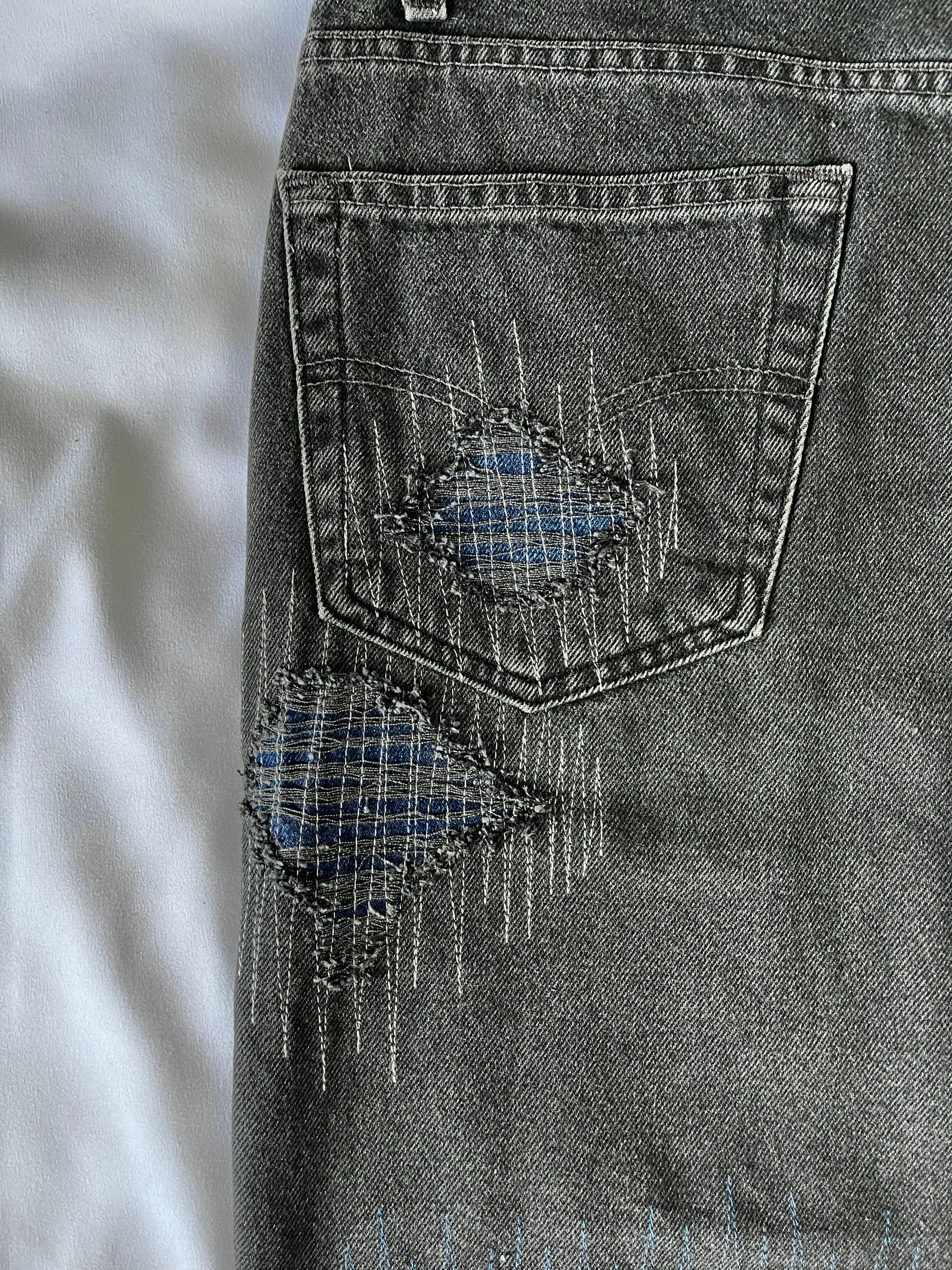 Distressed 3 Tone Denim