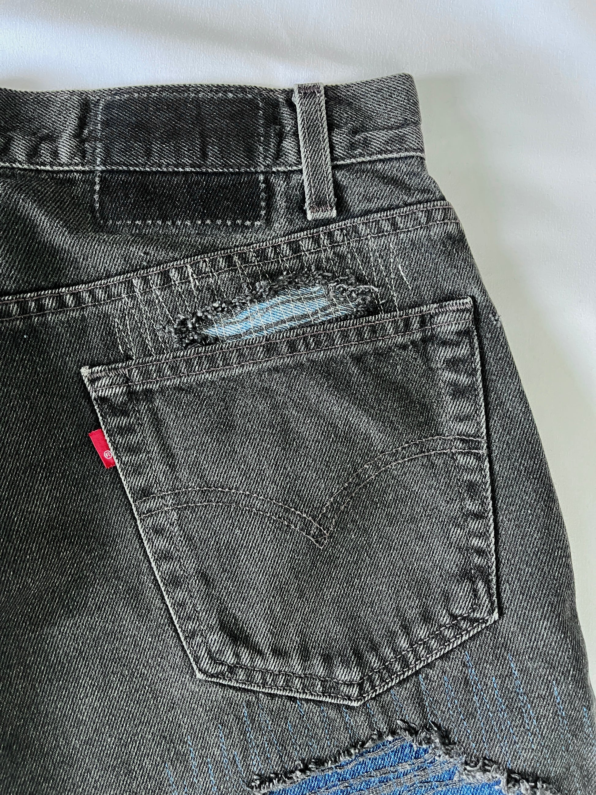 Distressed 3 Tone Denim