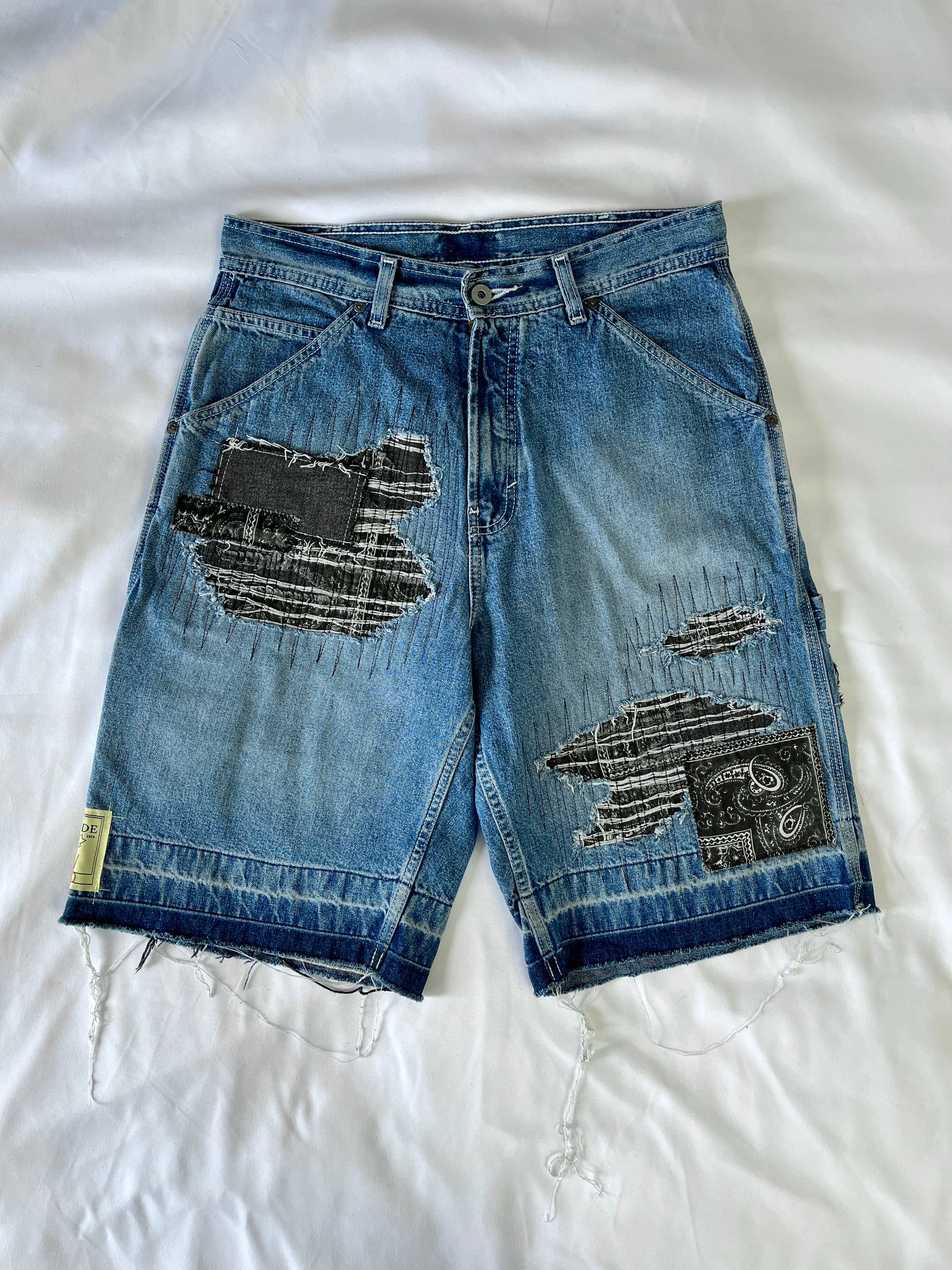 Distressed Patchwork Denim