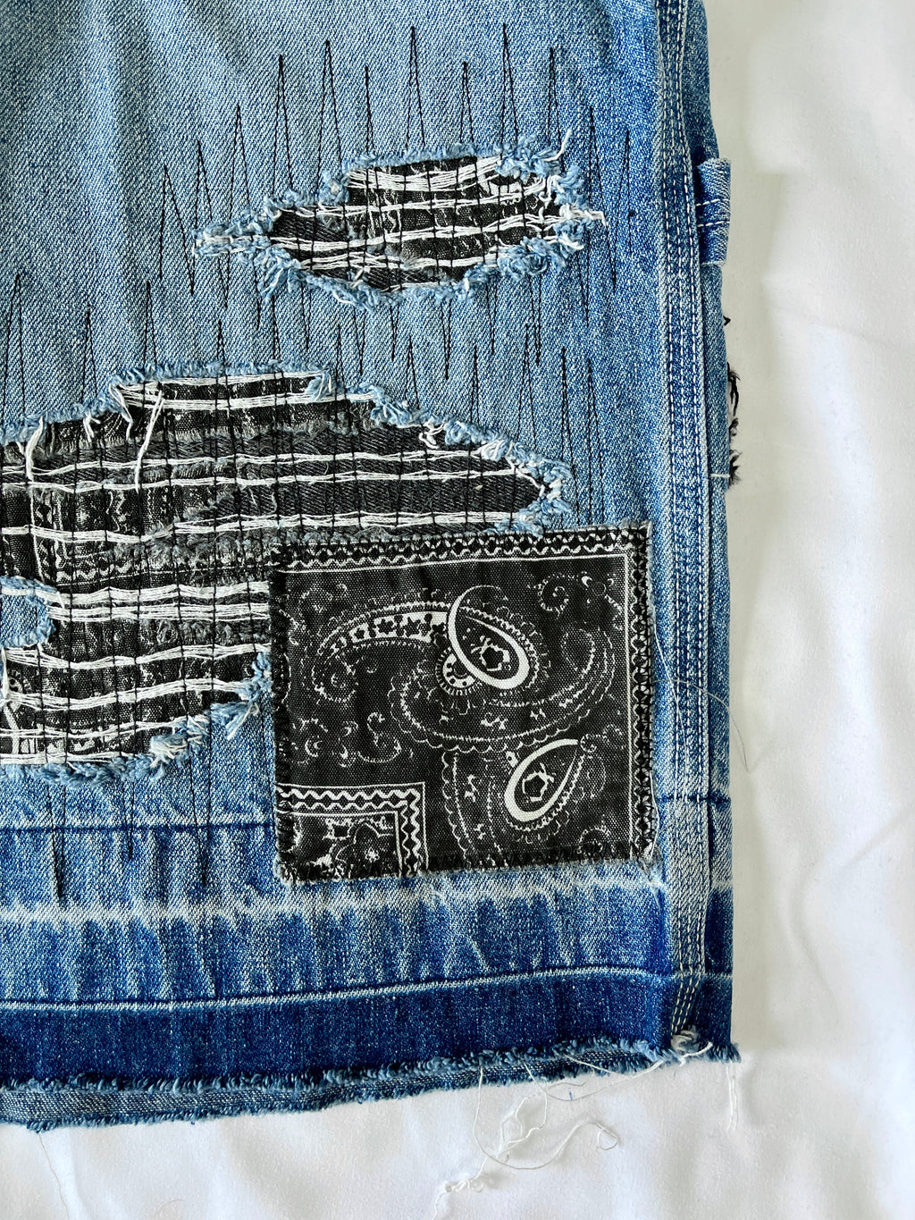 Distressed Patchwork Denim