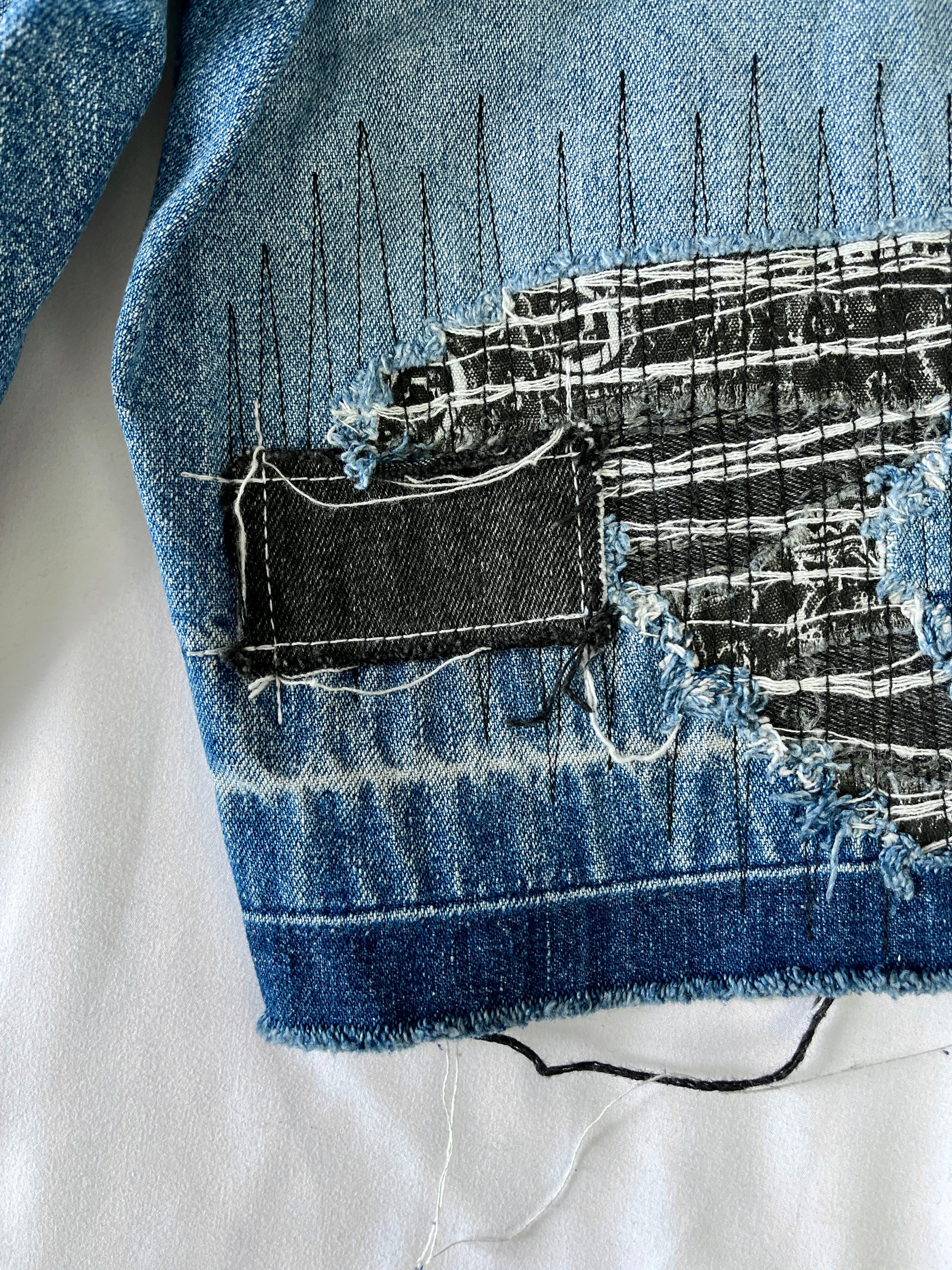 Distressed Patchwork Denim