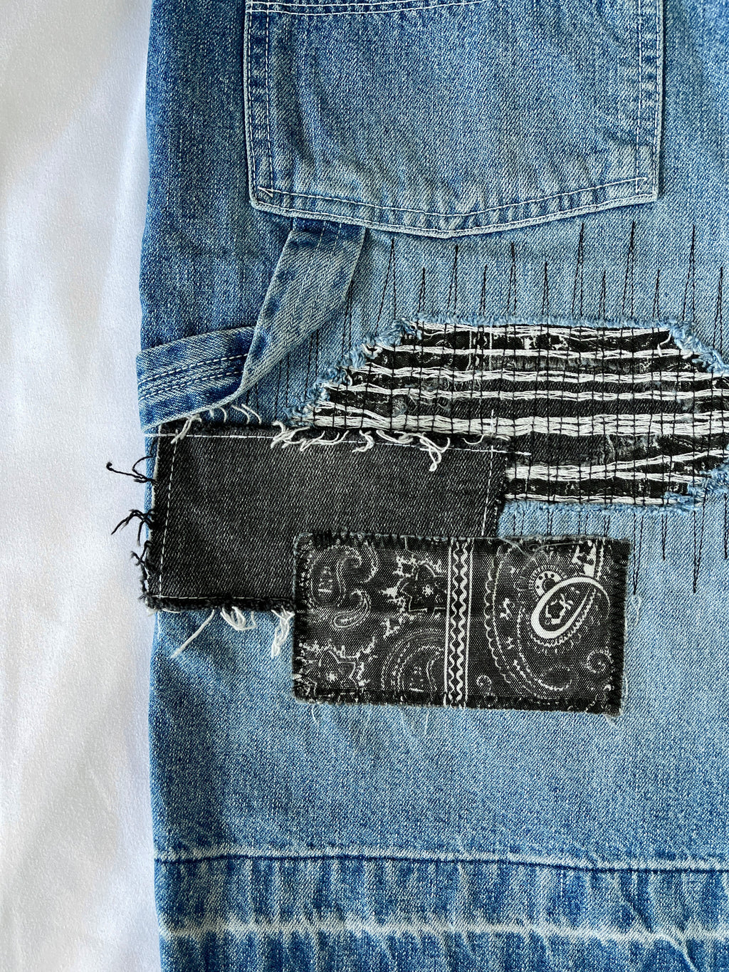 Distressed Patchwork Denim