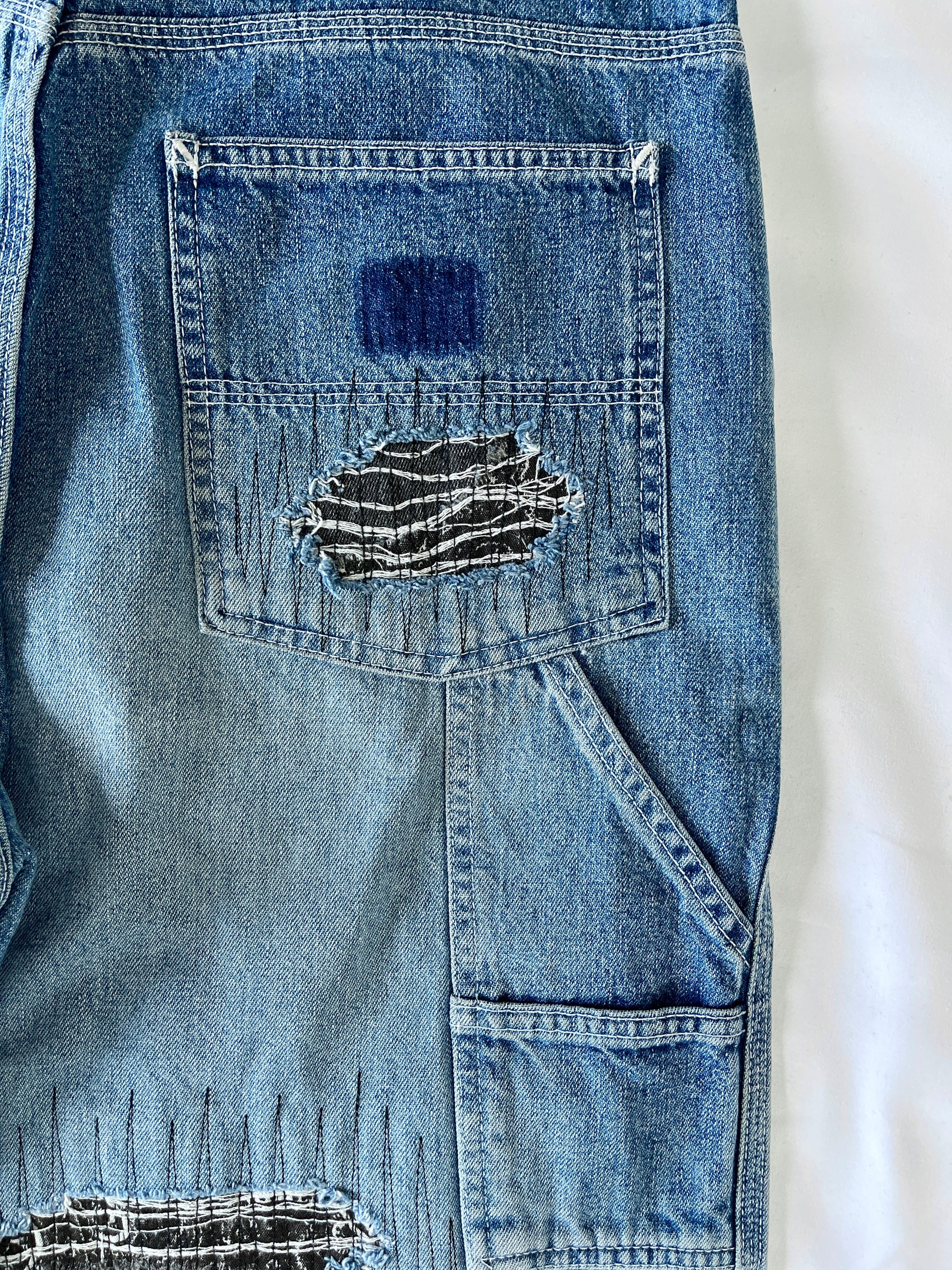 Distressed Patchwork Denim