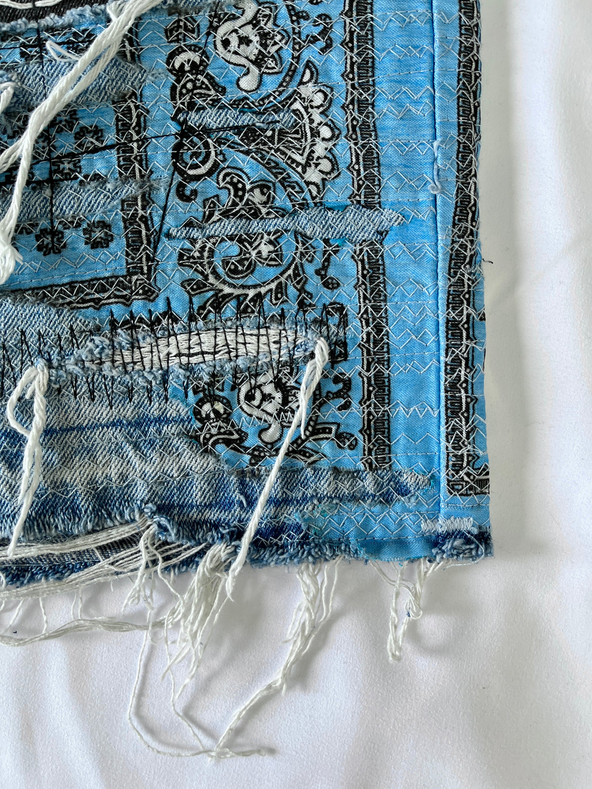 Distressed Bandana Denim