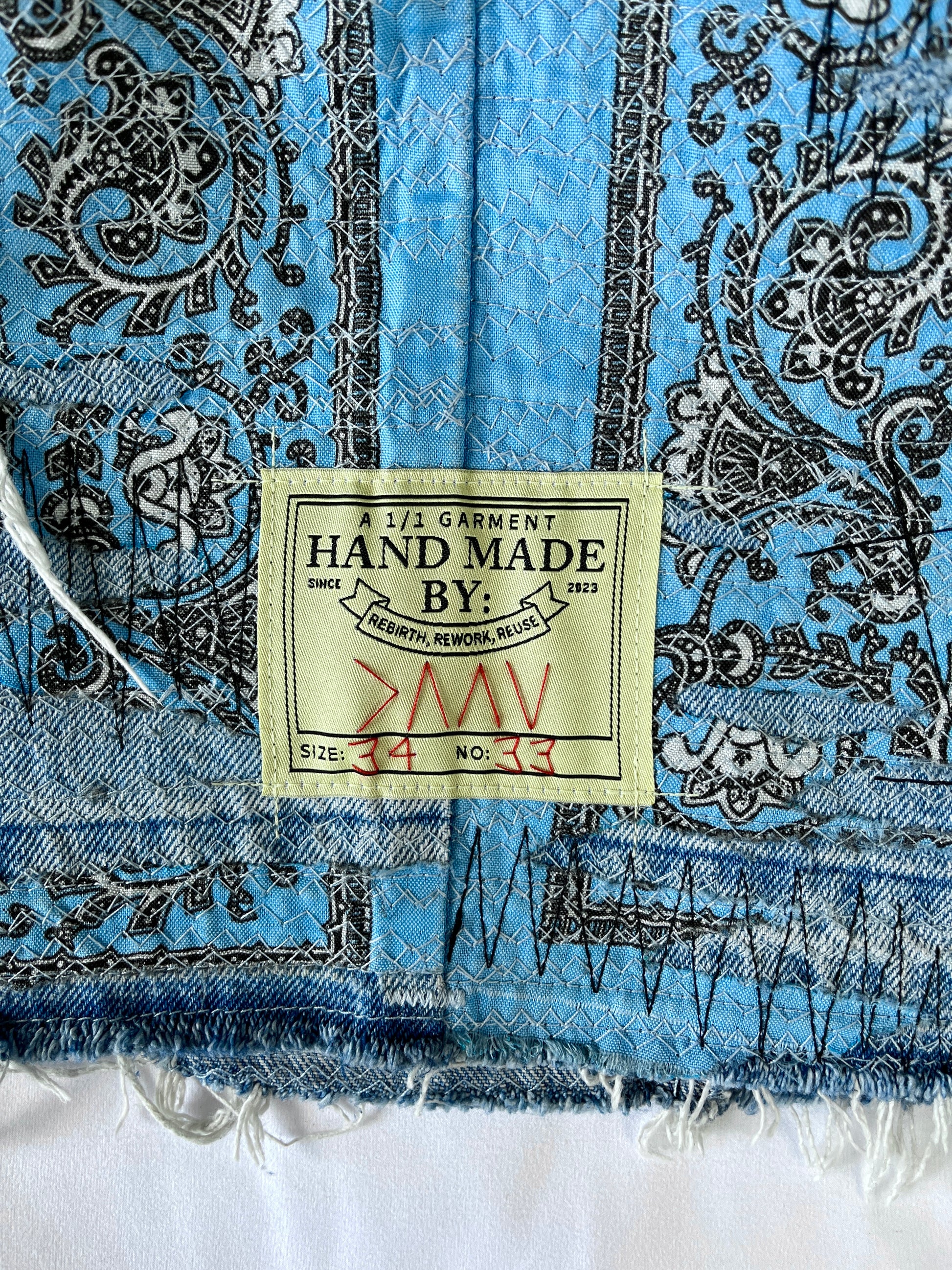 Distressed Bandana Denim