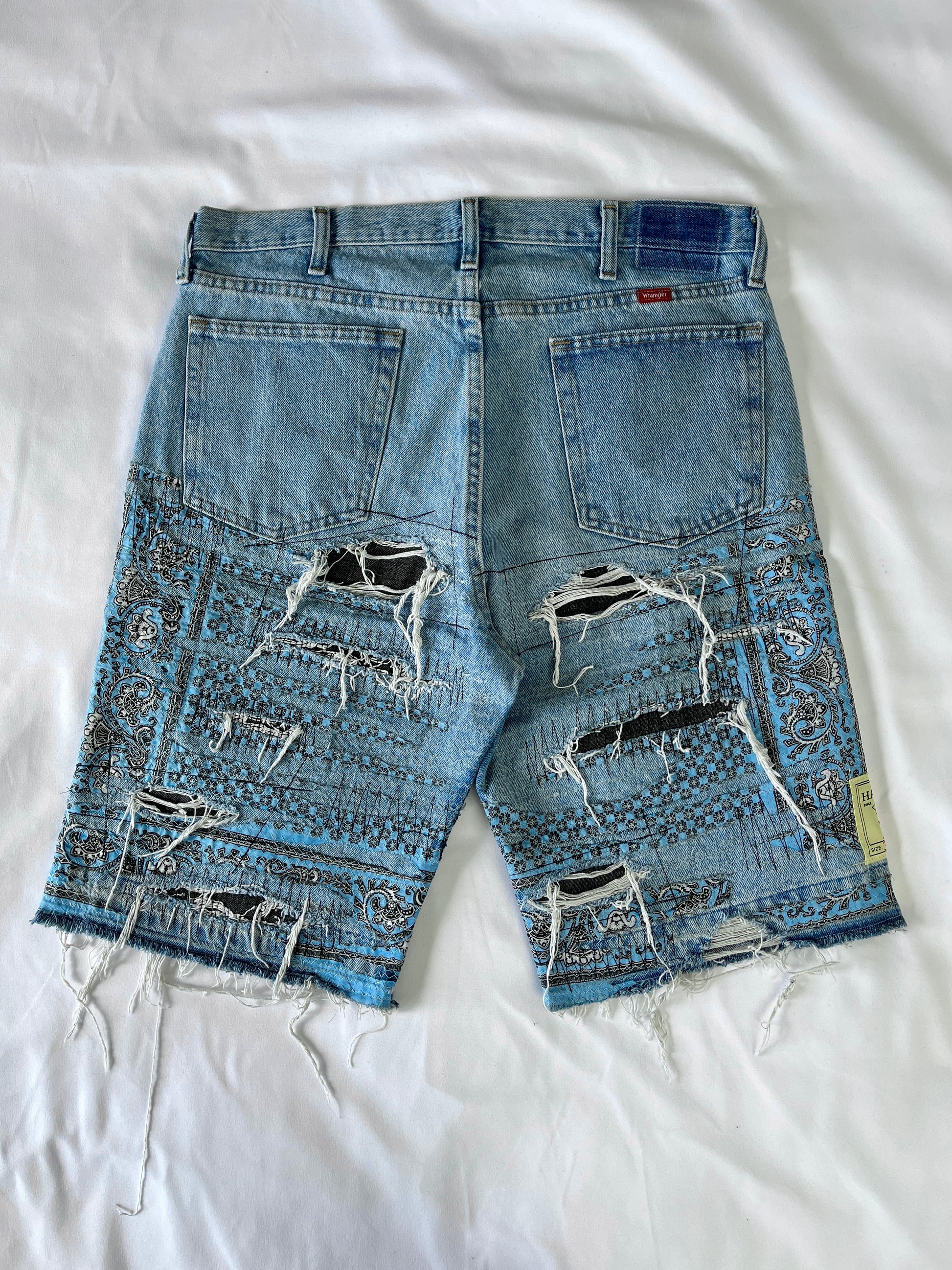 Distressed Bandana Denim