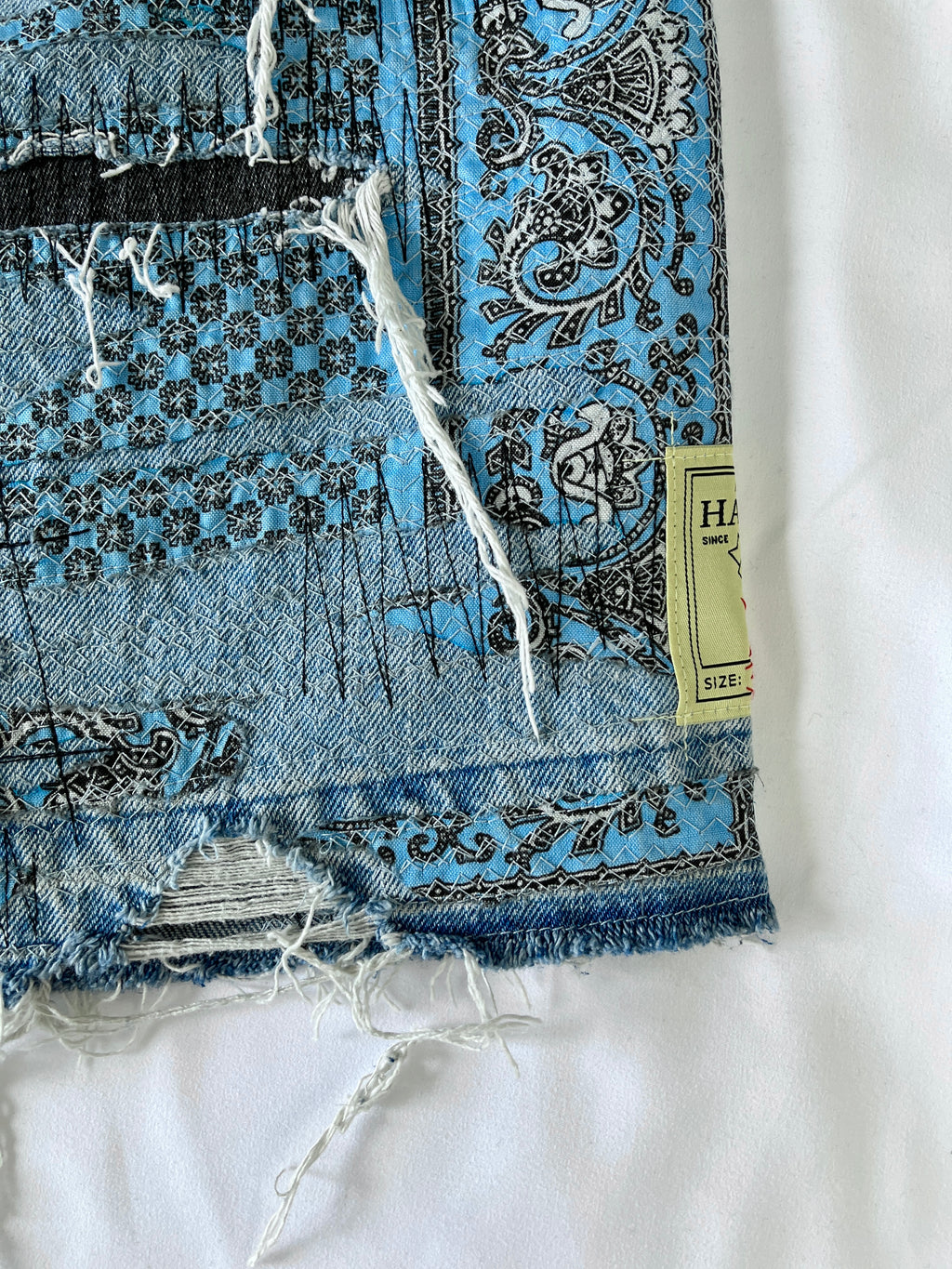Distressed Bandana Denim