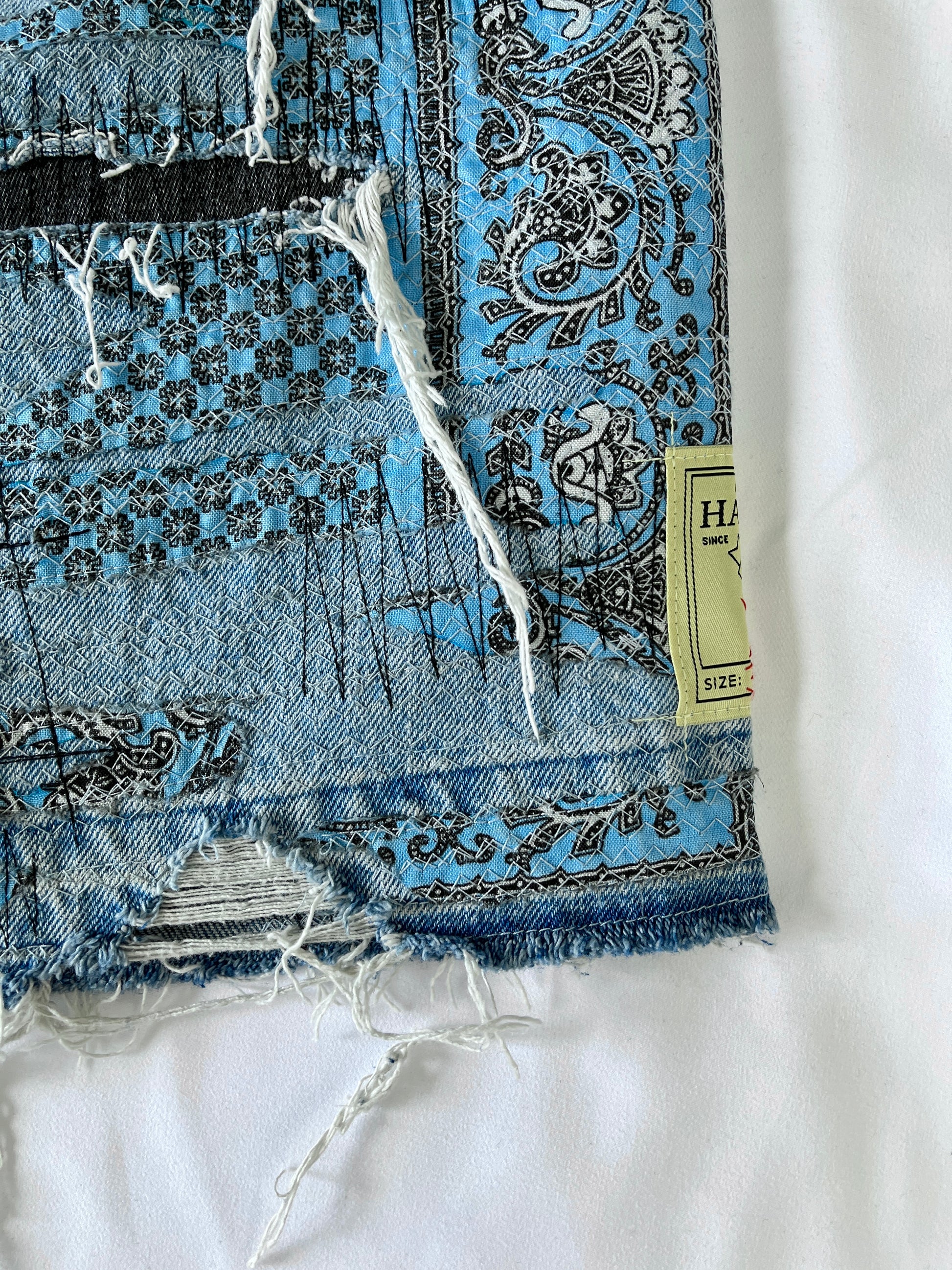 Distressed Bandana Denim