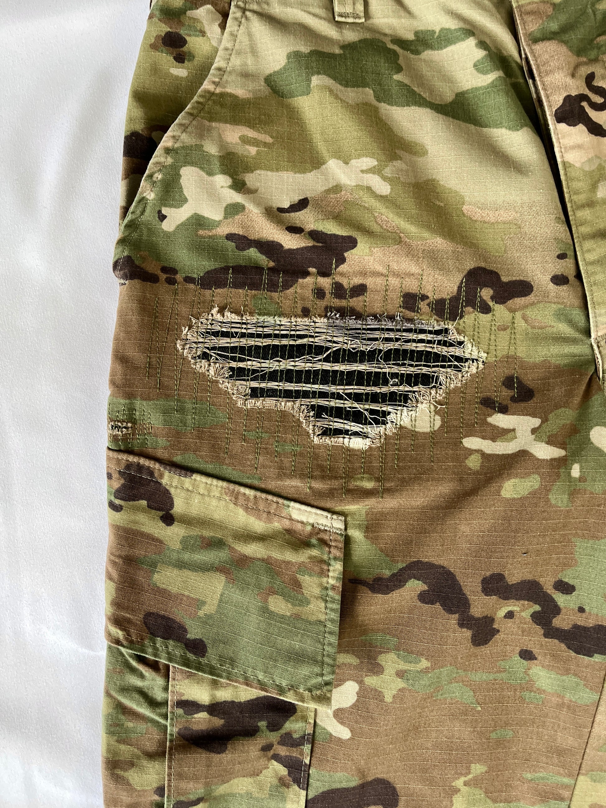 Distressed Camo Cargo