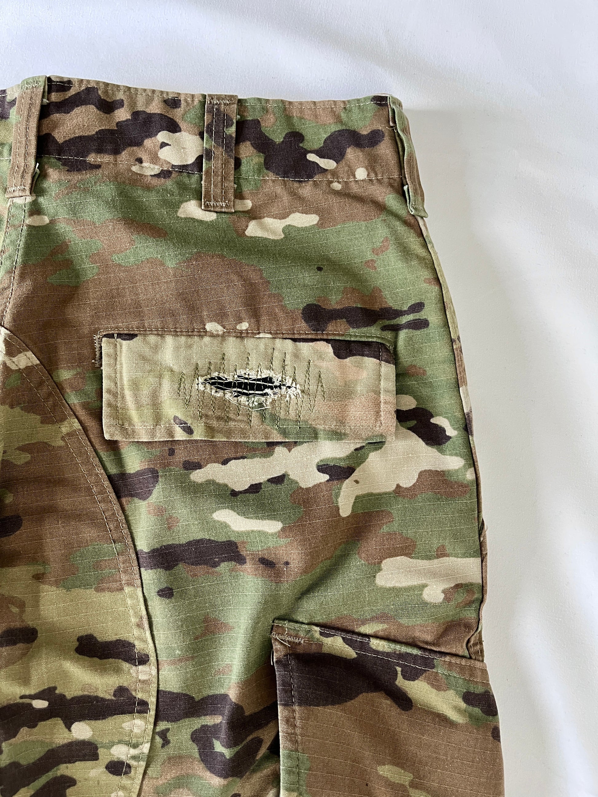 Distressed Camo Cargo